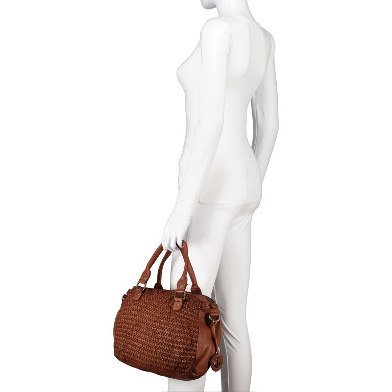Handtasche Soft-Weaving-3 Freda SW-11898 Charming Cognac, Farbe: cognac, Marke: Harbour 2nd, EAN: 4046478064867, Abmessungen in cm: 31x23x9, Bild 4 von 8
