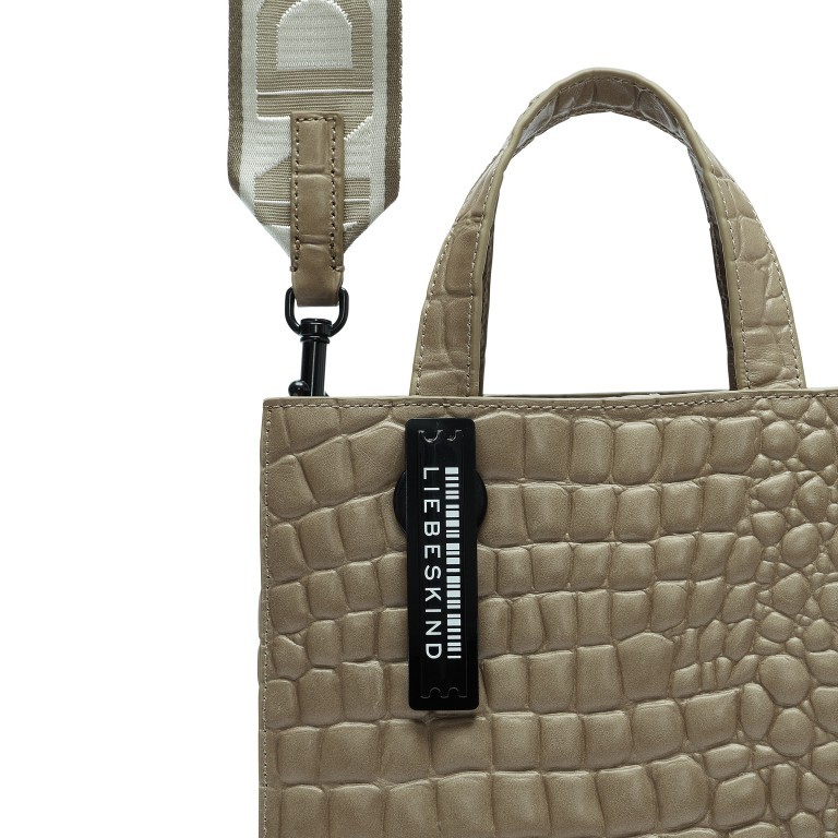 Handtasche Paper Bag Tote S Waxy Kroko Rock, Farbe: grau, Marke: Liebeskind Berlin, EAN: 4099593109814, Abmessungen in cm: 22x25x12, Bild 5 von 5