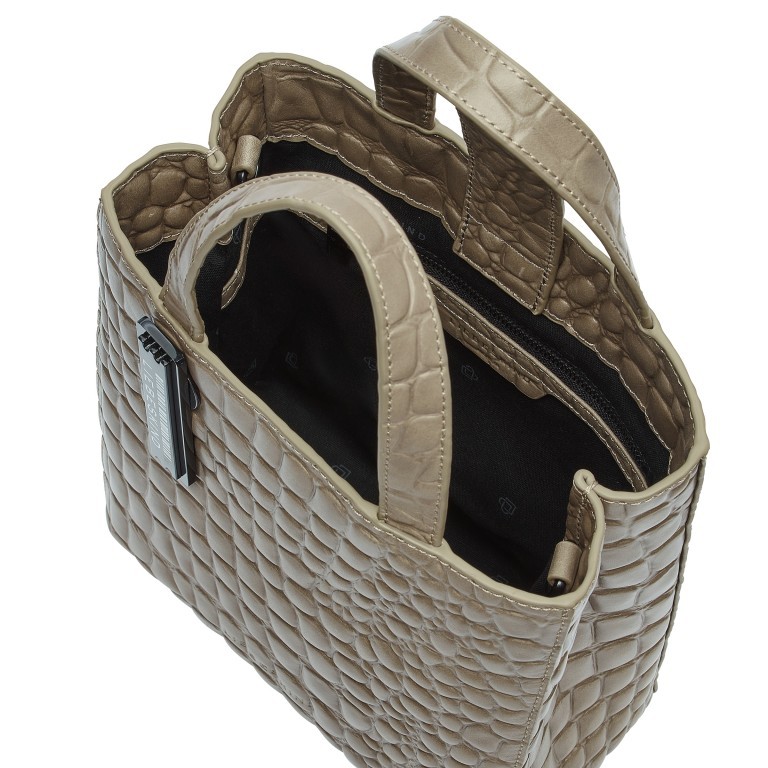 Handtasche Paper Bag Tote S Waxy Kroko Rock, Farbe: grau, Marke: Liebeskind Berlin, EAN: 4099593109814, Abmessungen in cm: 22x25x12, Bild 4 von 5