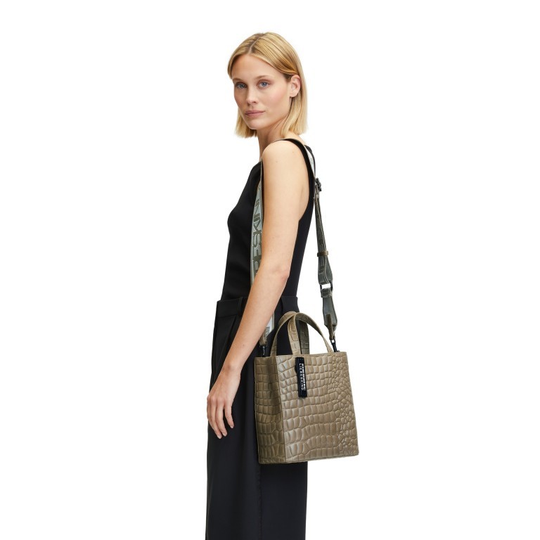 Handtasche Paper Bag Tote S Waxy Kroko Rock, Farbe: grau, Marke: Liebeskind Berlin, EAN: 4099593109814, Abmessungen in cm: 22x25x12, Bild 3 von 5