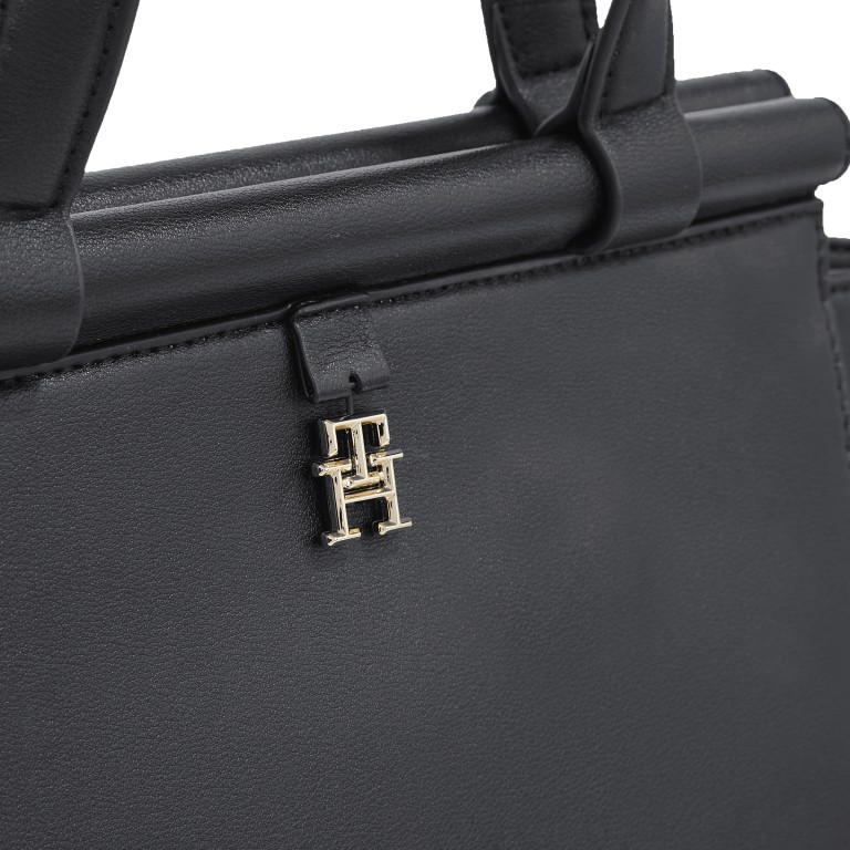Handtasche Feminine Small Tote, Farbe: schwarz, beige, Marke: Tommy Hilfiger, Abmessungen in cm: 23x23.5x11, Bild 4 von 4