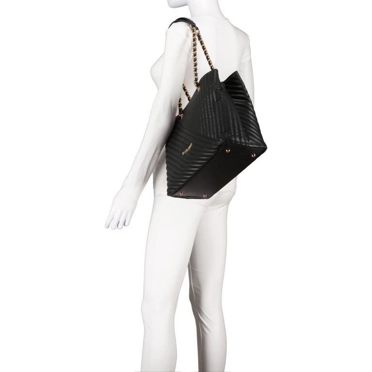 Tasche Laax Relove Recycle, Farbe: schwarz, rosa/pink, beige, Marke: Valentino Bags, Abmessungen in cm: 37x25x15.5, Bild 4 von 5