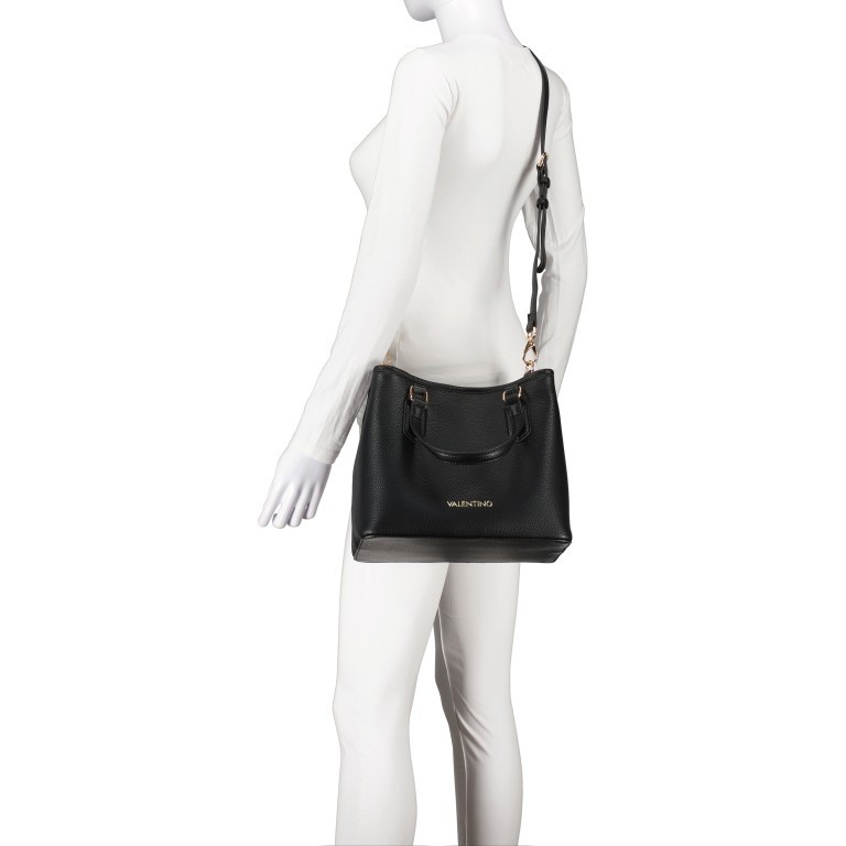 Handtasche Brixton, Farbe: schwarz, cognac, beige, weiß, Marke: Valentino Bags, Abmessungen in cm: 28x24x17, Bild 6 von 7