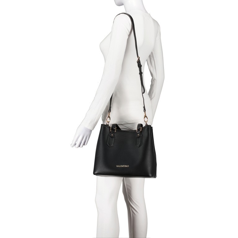 Handtasche Brixton, Farbe: schwarz, cognac, beige, weiß, Marke: Valentino Bags, Abmessungen in cm: 28x24x17, Bild 5 von 7