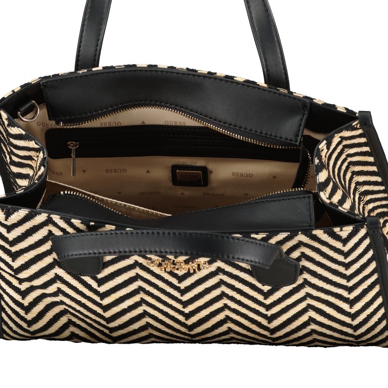 Handtasche Silvana, Farbe: schwarz, weiß, Marke: Guess, Abmessungen in cm: 33.5x25.5x12.5, Bild 7 von 7