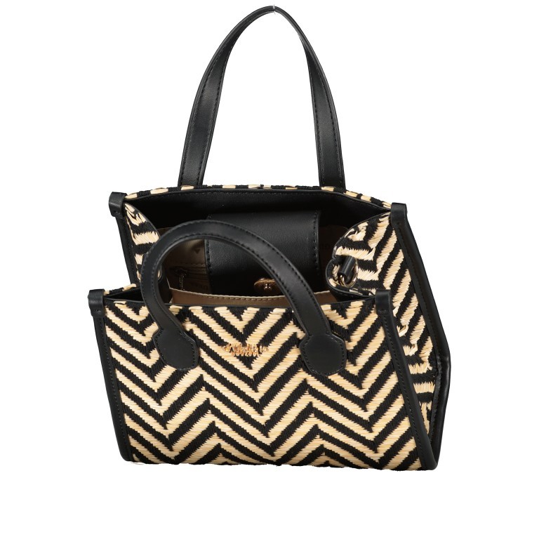 Handtasche Silvana Mini, Farbe: schwarz, weiß, Marke: Guess, Abmessungen in cm: 20.5x18.5x9, Bild 7 von 7