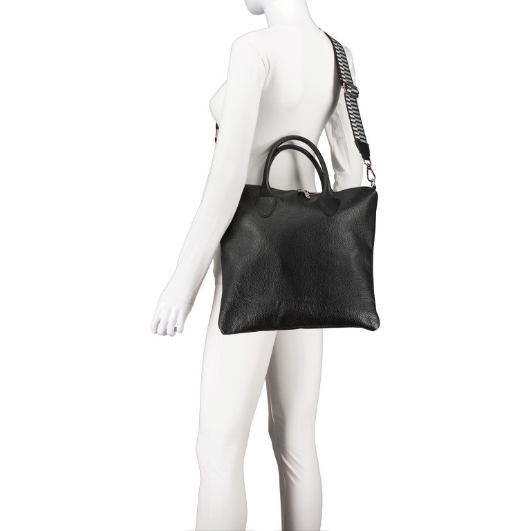 Handtasche mit zwei Schulterriemen Cioccolata, Farbe: braun, Marke: Hausfelder Manufaktur, EAN: 4065646019935, Abmessungen in cm: 35x32x1.5, Bild 6 von 7