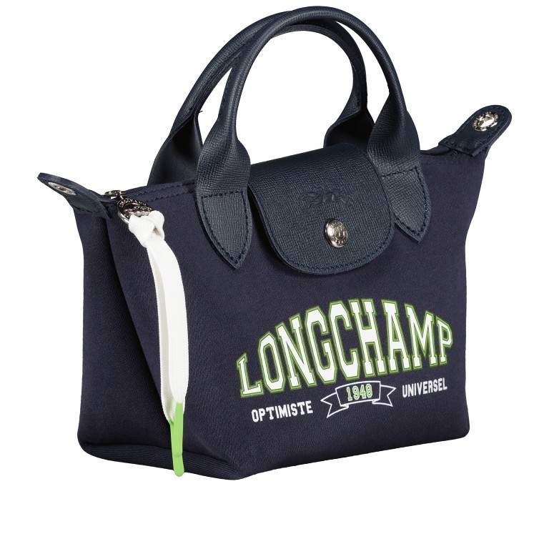 Handtasche Le Pliage Université XS, Farbe: grau, blau/petrol, Marke: Longchamp, Abmessungen in cm: 17x14x10, Bild 2 von 7