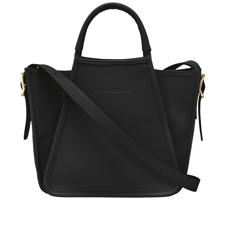 Handtasche Le Foulonné 021-10233 variabel in der Form, Farbe: schwarz, taupe/khaki, beige, Marke: Longchamp, Abmessungen in cm: 22.5x22x17, Bild 7 von 7