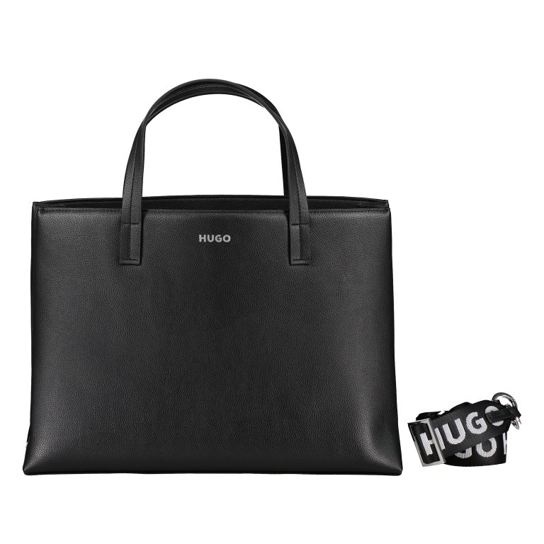 Handtasche Bel Tote Bag, Farbe: schwarz, beige, Marke: HUGO, Abmessungen in cm: 38x26.5x13, Bild 1 von 7