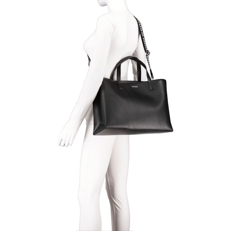 Handtasche Bel Tote Bag, Farbe: schwarz, beige, Marke: HUGO, Abmessungen in cm: 38x26.5x13, Bild 6 von 7