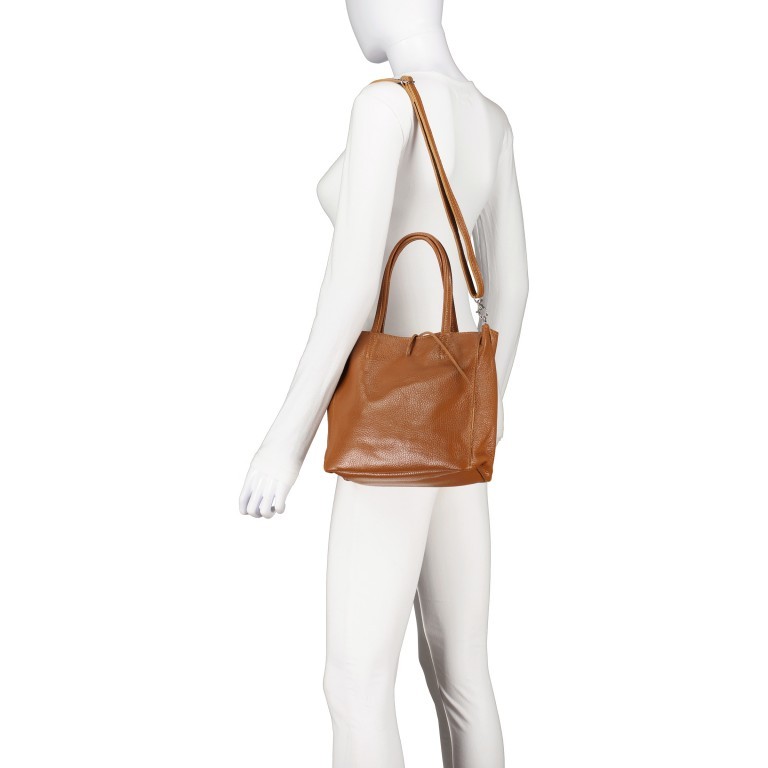 Handtasche Dollaro, Farbe: schwarz, anthrazit, grau, blau/petrol, braun, cognac, grün/oliv, rot/weinrot, rosa/pink, beige, weiß, Marke: Hausfelder Manufaktur, Abmessungen in cm: 23.5x23x8, Bild 6 von 7