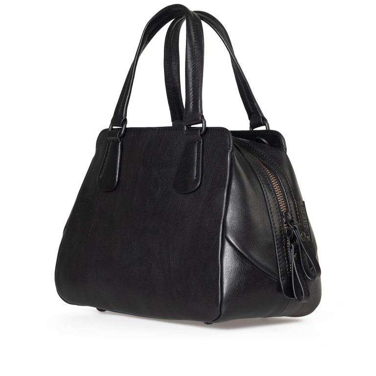 Handtasche Grandma's Luxury Club Mrs. Peanut Brittle, Farbe: schwarz, blau/petrol, cognac, beige, Marke: Aunts & Uncles, Abmessungen in cm: 27.5x20x12.5, Bild 2 von 9