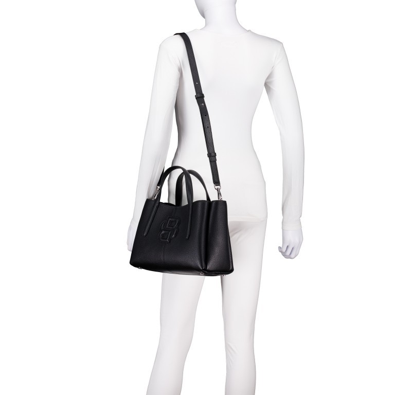 Handtasche Anett Tote Bag M, Farbe: schwarz, beige, Marke: BOSS, Abmessungen in cm: 30x20x14, Bild 5 von 7