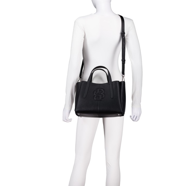 Handtasche Anett Tote Bag M, Farbe: schwarz, beige, Marke: BOSS, Abmessungen in cm: 30x20x14, Bild 6 von 7
