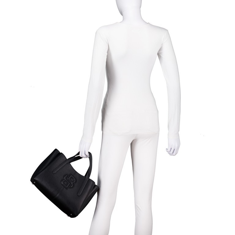Handtasche Anett Tote Bag M, Farbe: schwarz, beige, Marke: BOSS, Abmessungen in cm: 30x20x14, Bild 4 von 7