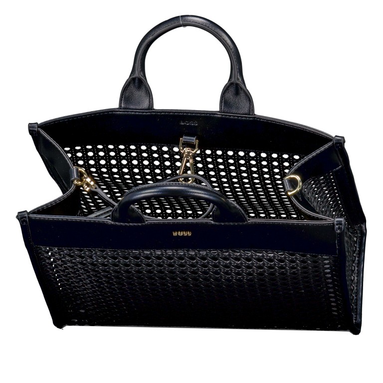 Handtasche Sandy Tote Bag, Farbe: schwarz, cognac, Marke: Boss, Abmessungen in cm: 36x28.5x15, Bild 6 von 6