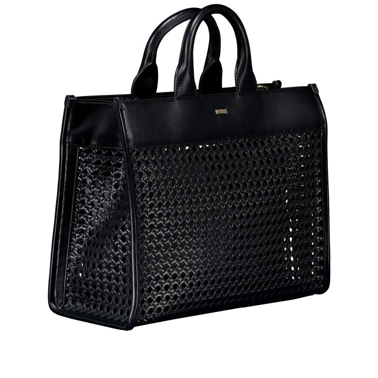 Handtasche Sandy Tote Bag, Farbe: schwarz, cognac, Marke: Boss, Abmessungen in cm: 36x28.5x15, Bild 2 von 6