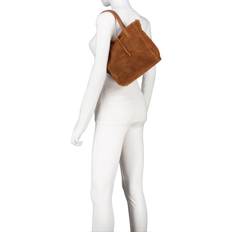 Handtasche Velours, Farbe: anthrazit, braun, taupe/khaki, grün/oliv, beige, Marke: Hausfelder Manufaktur, Abmessungen in cm: 22x22x8, Bild 5 von 8