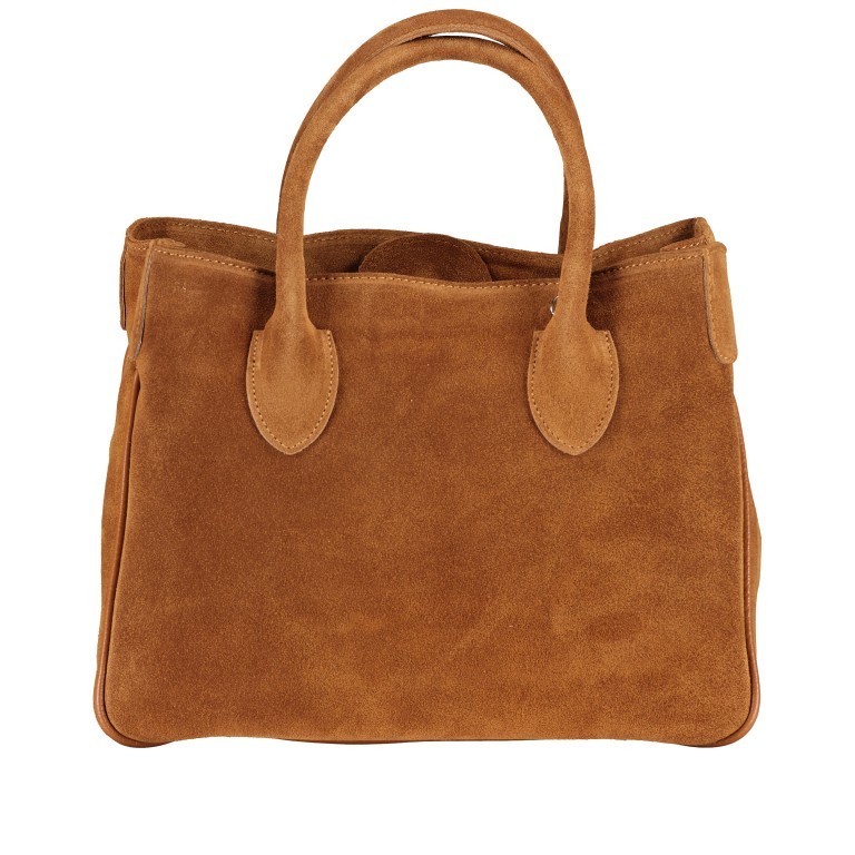 Handtasche Velours, Farbe: braun, taupe/khaki, Marke: Hausfelder Manufaktur, Abmessungen in cm: 30.5x23x12.5, Bild 3 von 7