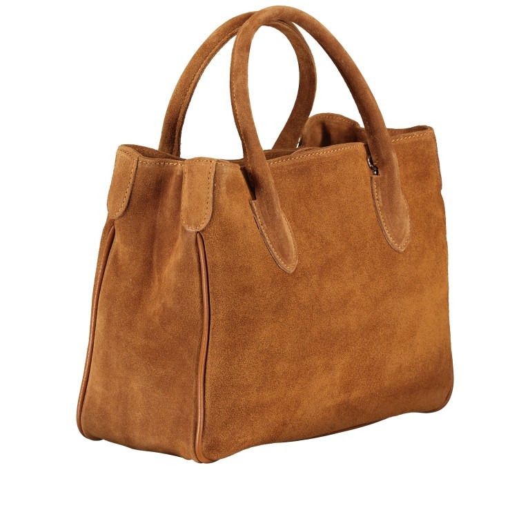 Handtasche Velours, Farbe: braun, taupe/khaki, Marke: Hausfelder Manufaktur, Abmessungen in cm: 30.5x23x12.5, Bild 2 von 7