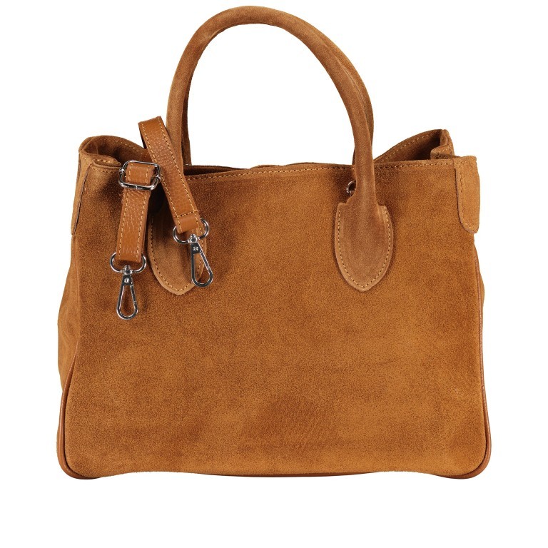 Handtasche Velours, Farbe: braun, taupe/khaki, Marke: Hausfelder Manufaktur, Abmessungen in cm: 30.5x23x12.5, Bild 1 von 7