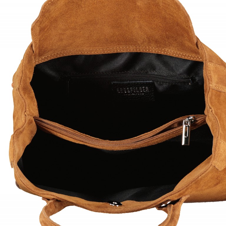 Handtasche Velours, Farbe: braun, taupe/khaki, Marke: Hausfelder Manufaktur, Abmessungen in cm: 30.5x23x12.5, Bild 7 von 7