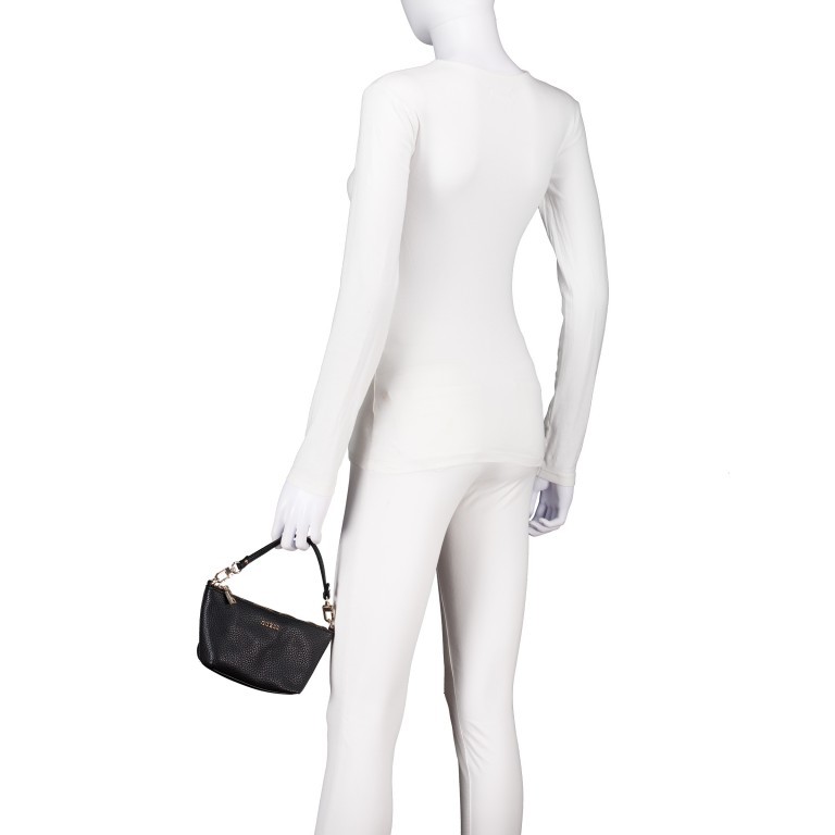 Handtasche Helina mit herausnehmbarer Tasche, Farbe: schwarz, beige, Marke: Guess, Abmessungen in cm: 16.5x16.5x8.8, Bild 4 von 9