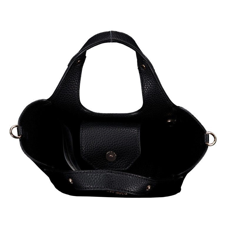 Handtasche Helina mit herausnehmbarer Tasche, Farbe: schwarz, beige, Marke: Guess, Abmessungen in cm: 16.5x16.5x8.8, Bild 9 von 9