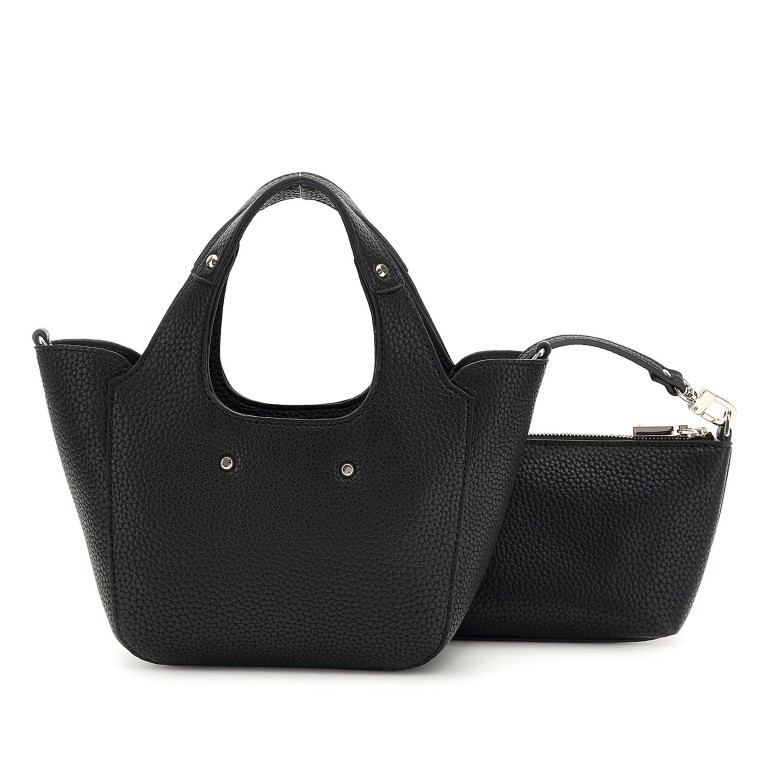Handtasche Helina mit herausnehmbarer Tasche, Farbe: schwarz, beige, Marke: Guess, Abmessungen in cm: 16.5x16.5x8.8, Bild 3 von 9