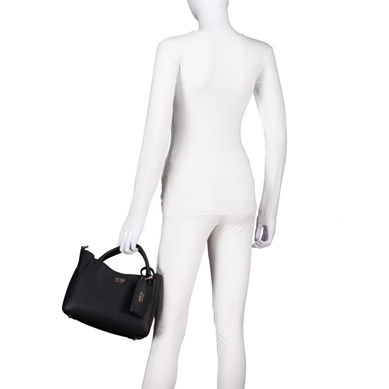 Handtasche Brenton, Farbe: schwarz, beige, Marke: Guess, Abmessungen in cm: 28x21.5x10, Bild 4 von 8