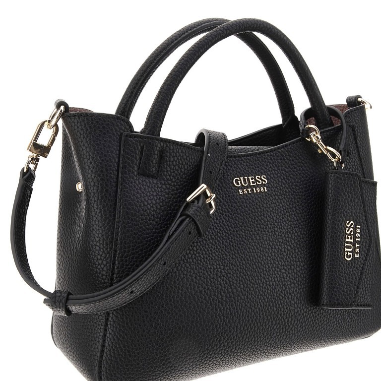 Handtasche Brenton, Farbe: schwarz, beige, Marke: Guess, Abmessungen in cm: 28x21.5x10, Bild 8 von 8
