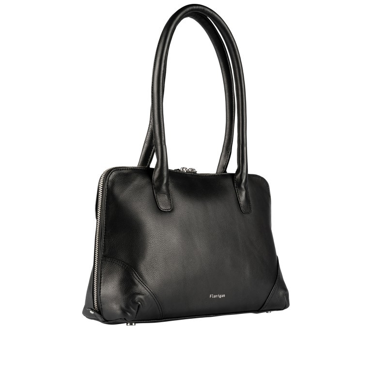 Shopper Lugano 481, Farbe: schwarz, blau/petrol, Marke: Flanigan, Abmessungen in cm: 32x20.5x10, Bild 2 von 5