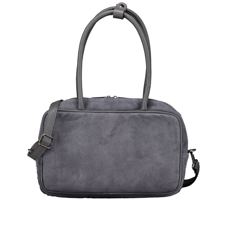 Handtasche Velours, Farbe: grau, beige, Marke: Hausfelder Manufaktur, Abmessungen in cm: 29x19x8, Bild 1 von 7