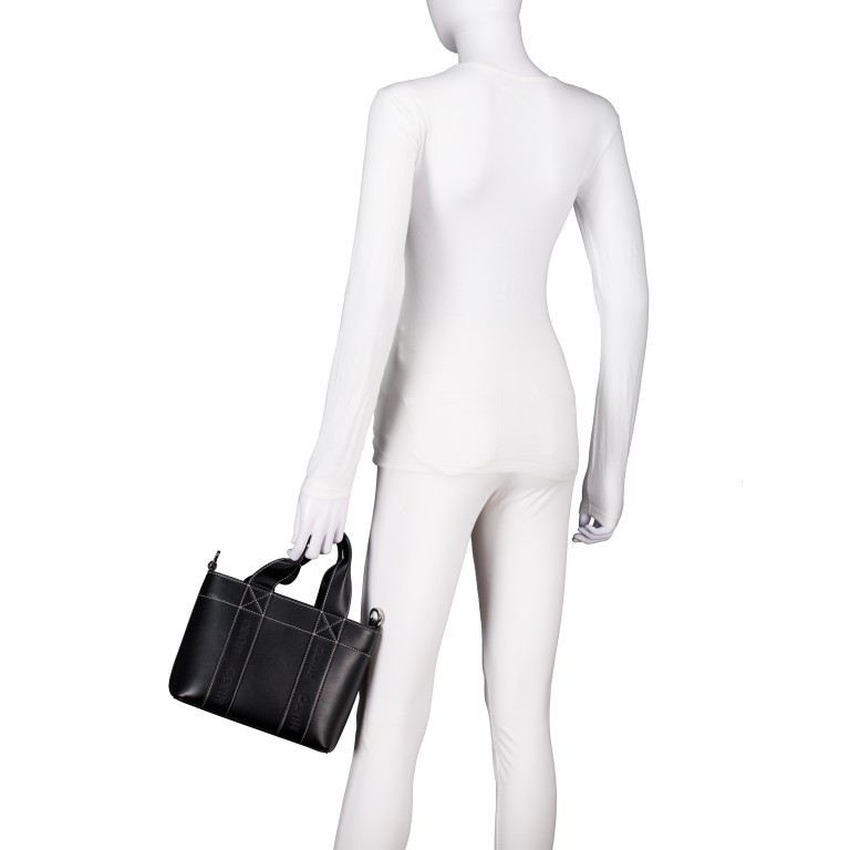 Handtasche Becky UP Tote Bag Mini, Farbe: schwarz, taupe/khaki, rot/weinrot, Marke: HUGO, Abmessungen in cm: 25x19x10.5, Bild 4 von 7