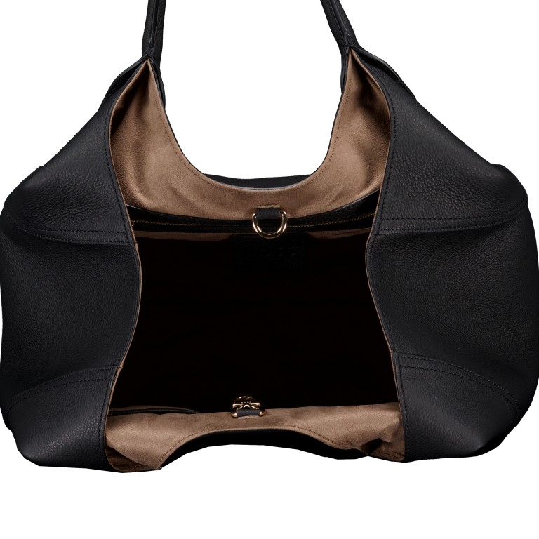 Shopper Lenah Tote Bag variabel in der Form, Farbe: schwarz, blau/petrol, braun, Marke: Boss, Abmessungen in cm: 33x27x19, Bild 6 von 6
