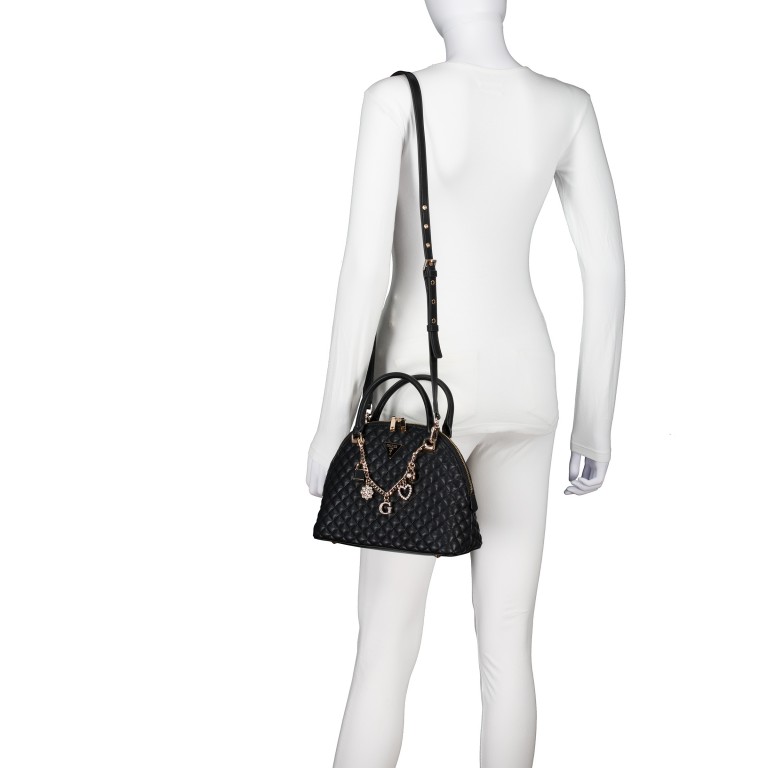 Handtasche Everlee, Farbe: schwarz, weiß, Marke: Guess, Abmessungen in cm: 25.5x20x11, Bild 5 von 8