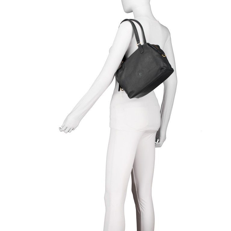 Handtasche mit Goldfittings, Marke: Hausfelder Manufaktur, Abmessungen in cm: 23.5x17x11, Bild 5 von 8