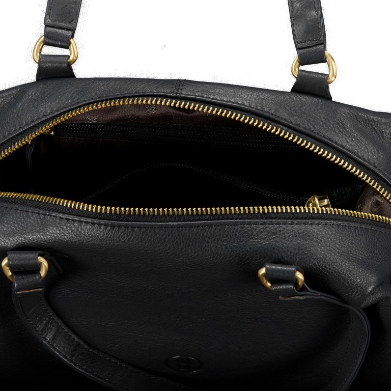 Handtasche mit Goldfittings, Marke: Hausfelder Manufaktur, Abmessungen in cm: 23.5x17x11, Bild 8 von 8