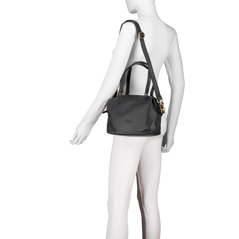 Handtasche mit Goldfittings, Marke: Hausfelder Manufaktur, Abmessungen in cm: 23.5x17x11, Bild 6 von 8