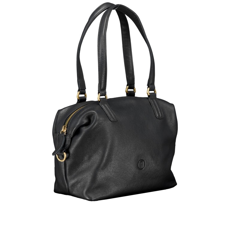 Handtasche mit Goldfittings, Marke: Hausfelder Manufaktur, Abmessungen in cm: 23.5x17x11, Bild 2 von 8
