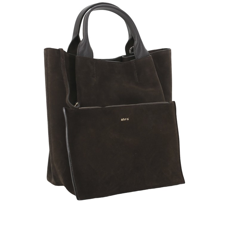 Handtasche Suede Shopper Essential Medium, Farbe: braun, cognac, Marke: Abro, Abmessungen in cm: 32x32x18, Bild 2 von 9