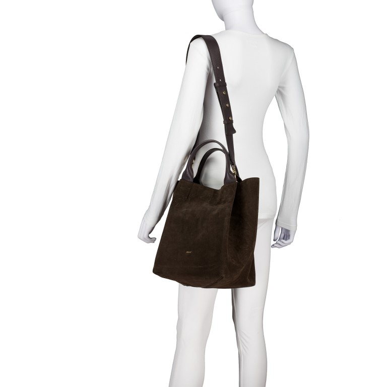 Handtasche Suede Shopper Essential Medium Camel, Farbe: cognac, Marke: Abro, EAN: 4067278767390, Abmessungen in cm: 32x32x18, Bild 7 von 9