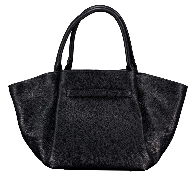 Handtasche Dollaro mit Goldfittings, Farbe: schwarz, beige, Marke: Hausfelder Manufaktur, Abmessungen in cm: 20x20x14.5, Bild 3 von 8