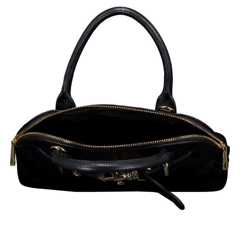 Handtasche Dollaro, Farbe: schwarz, beige, Marke: Hausfelder Manufaktur, Abmessungen in cm: 29x16x9.5, Bild 7 von 7