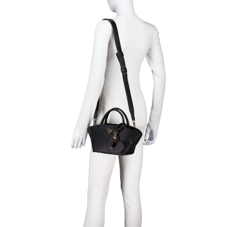 Handtasche Bolena Mini, Farbe: schwarz, beige, Marke: Guess, Abmessungen in cm: 18x15x11.5, Bild 5 von 7