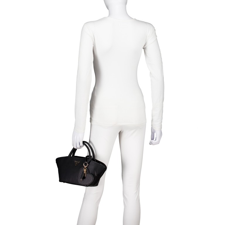 Handtasche Bolena Mini, Farbe: schwarz, beige, Marke: Guess, Abmessungen in cm: 18x15x11.5, Bild 4 von 7