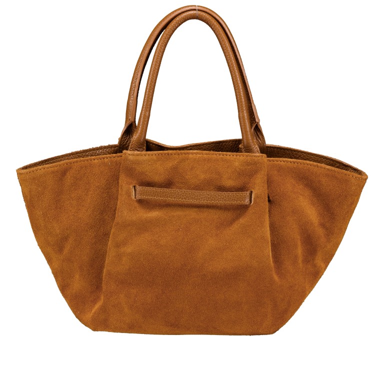 Handtasche Velours, Farbe: grau, braun, cognac, beige, Marke: Hausfelder Manufaktur, Abmessungen in cm: 19x20x12, Bild 3 von 6