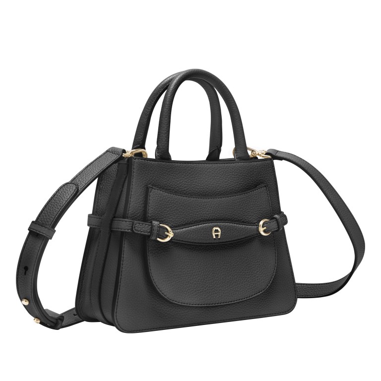 Handtasche Cavallo M, Farbe: schwarz, braun, Marke: AIGNER, Abmessungen in cm: 25x19x8.5, Bild 3 von 7