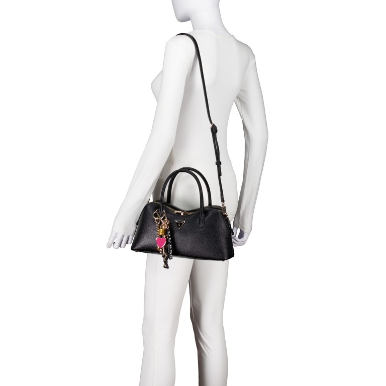 Handtasche Davina, Farbe: schwarz, taupe/khaki, Marke: Guess, Abmessungen in cm: 31x15x10, Bild 5 von 7